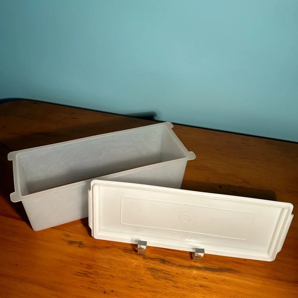 1960s Vintage Original Classic White Clear Tupperware Fridge/Storage Container